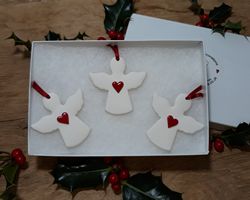 Angels Set of 3 Red Hearts