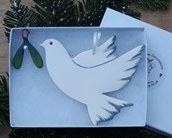Peace Dove with Mistletoe